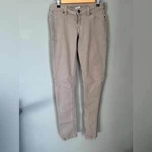 Khaki Bootlegger skinny jeans